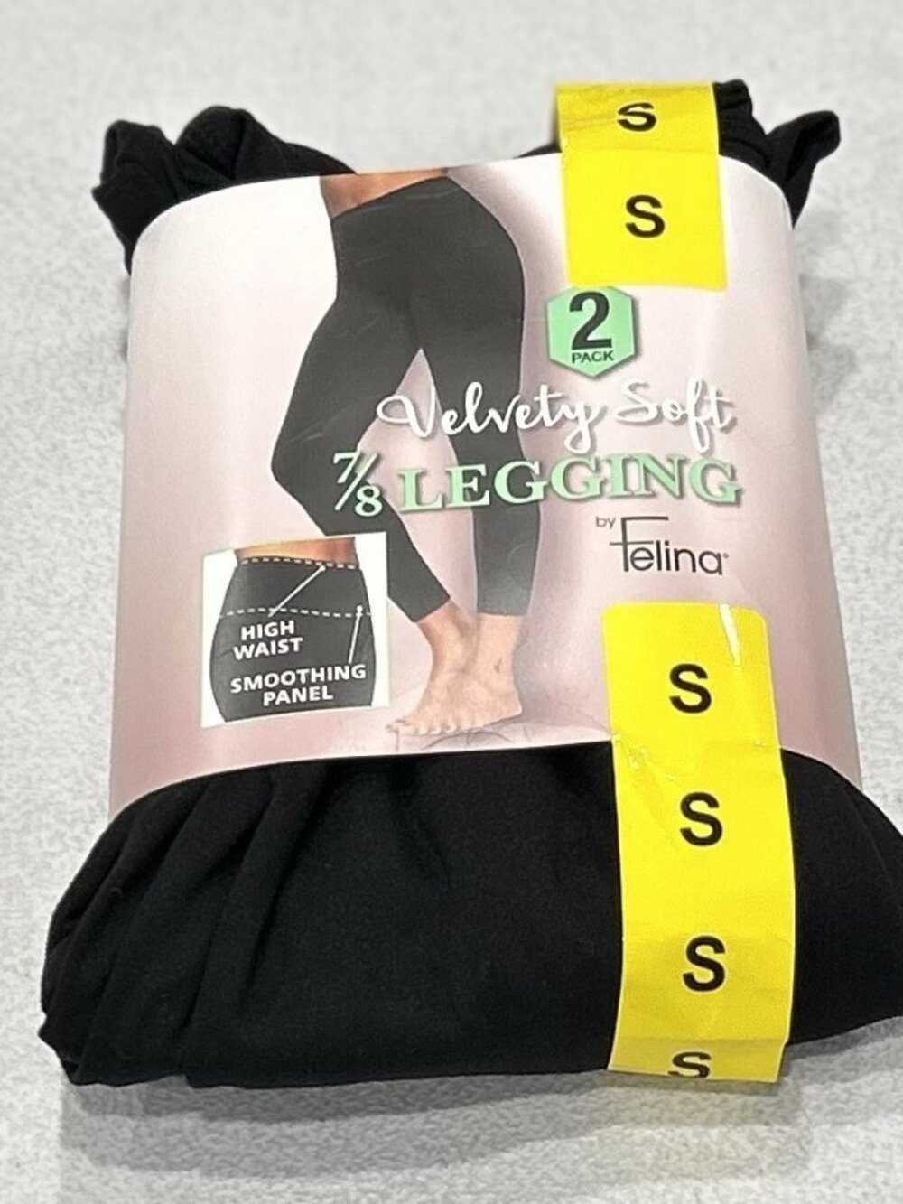Felina Women's 2-Pack Velvety Soft 7/8 Legging, Black, Size S (NO OFFERS)